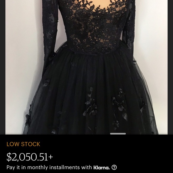 New custom black wedding or formal dress wore once for like an hour in Feb - Picture 5 of 10